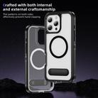 For iPhone 16 Pro Max Guard MagSafe Holder Matte PC Hybrid TPU Phone Case(Black Transparent) - 3