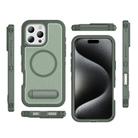 For iPhone 16 Pro Max Guard MagSafe Holder Matte PC Hybrid TPU Phone Case(Green) - 2