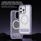 For iPhone 16 Pro Max Guard MagSafe Holder Matte PC Hybrid TPU Phone Case(Purple Transparent) - 3