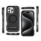 For iPhone 16 Pro Guard MagSafe Holder Matte PC Hybrid TPU Phone Case(Black) - 2