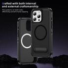 For iPhone 16 Pro Guard MagSafe Holder Matte PC Hybrid TPU Phone Case(Black) - 3