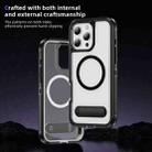 For iPhone 16 Pro Guard MagSafe Holder Matte PC Hybrid TPU Phone Case(Black Transparent) - 3