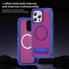 For iPhone 16 Pro Guard MagSafe Holder Matte PC Hybrid TPU Phone Case(Blue Rose Red) - 3