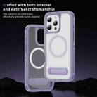 For iPhone 16 Pro Guard MagSafe Holder Matte PC Hybrid TPU Phone Case(Purple Transparent) - 3