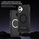 For iPhone 16 Plus Guard MagSafe Holder Matte PC Hybrid TPU Phone Case(Black) - 3