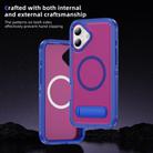 For iPhone 16 Plus Guard MagSafe Holder Matte PC Hybrid TPU Phone Case(Blue Rose Red) - 3