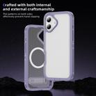 For iPhone 16 Guard MagSafe Holder Matte PC Hybrid TPU Phone Case(Purple Transparent) - 3