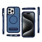 For iPhone 15 Pro Max Guard MagSafe Holder Matte PC Hybrid TPU Phone Case(Royal Blue) - 2