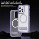 For iPhone 15 Pro Max Guard MagSafe Holder Matte PC Hybrid TPU Phone Case(Purple Transparent) - 3