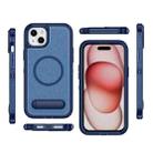 For iPhone 15 Plus Guard MagSafe Holder Matte PC Hybrid TPU Phone Case(Royal Blue) - 2