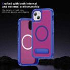 For iPhone 15 Plus Guard MagSafe Holder Matte PC Hybrid TPU Phone Case(Blue Rose Red) - 3