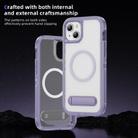 For iPhone 15 Guard MagSafe Holder Matte PC Hybrid TPU Phone Case(Purple Transparent) - 3