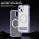 For iPhone 14 Plus Guard MagSafe Holder Matte PC Hybrid TPU Phone Case(Purple Transparent) - 3