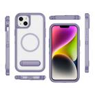 For iPhone 14 Guard MagSafe Holder Matte PC Hybrid TPU Phone Case(Purple Transparent) - 2