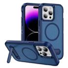 For iPhone 14 Pro Max Guard MagSafe Holder Matte PC Hybrid TPU Phone Case(Royal Blue) - 1