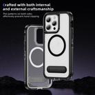 For iPhone 14 Pro Max Guard MagSafe Holder Matte PC Hybrid TPU Phone Case(Black Transparent) - 3