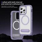 For iPhone 13 Pro Guard MagSafe Holder Matte PC Hybrid TPU Phone Case(Purple Transparent) - 3