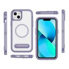 For iPhone 13 Guard MagSafe Holder Matte PC Hybrid TPU Phone Case(Purple Transparent) - 2