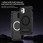 For iPhone 11 Guard MagSafe Holder Matte PC Hybrid TPU Phone Case(Black) - 3