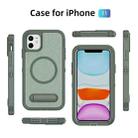 For iPhone 11 Guard MagSafe Holder Matte PC Hybrid TPU Phone Case(Green) - 2