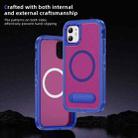 For iPhone 11 Guard MagSafe Holder Matte PC Hybrid TPU Phone Case(Blue Rose Red) - 3
