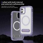 For iPhone 11 Guard MagSafe Holder Matte PC Hybrid TPU Phone Case(Purple Transparent) - 3