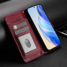 For iPhone 16 Pro Multi-Card Slots Zipper Wallet Leather Phone Case(Dark Red) - 2