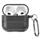 For AirPods 4 Carbon Fiber Texture Bluetooth Earphone Protective Case(Black) - 1