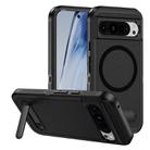 For Google Pixel 9 Pro Guard MagSafe Holder Matte PC Hybrid TPU Phone Case(Black) - 1