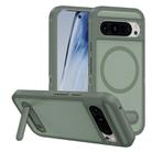 For Google Pixel 9 Guard MagSafe Holder Matte PC Hybrid TPU Phone Case(Green) - 1