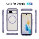 For Google Pixel 8a Guard MagSafe Holder Matte PC Hybrid TPU Phone Case(Purple Transparent) - 2