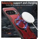 For Google Pixel 9 / 9 Pro PC Hybrid TPU Armor MagSafe Holder Phone Case(Red) - 3