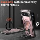 For Google Pixel 9 Pro XL PC Hybrid TPU Armor MagSafe Holder Phone Case(Rose Gold) - 2