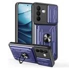 For Samsung Galaxy A56 5G Sliding Camshield TPU+PC Phone Case with Card Slot(Blue) - 1