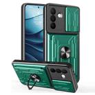 For Samsung Galaxy A56 5G Sliding Camshield TPU+PC Phone Case with Card Slot(Dark Green) - 1