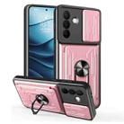 For Samsung Galaxy A36 5G Sliding Camshield TPU+PC Phone Case with Card Slot(Rose Gold) - 1