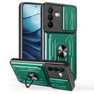 For Samsung Galaxy A36 5G Sliding Camshield TPU+PC Phone Case with Card Slot(Dark Green) - 1