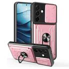 For Samsung Galaxy A26 5G Sliding Camshield TPU+PC Phone Case with Card Slot(Rose Gold) - 1
