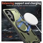 For Samsung Galaxy S24 5G PC Hybrid TPU Armor MagSafe Holder Phone Case(Olive Green) - 3