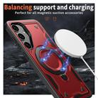 For Samsung Galaxy S24 5G PC Hybrid TPU Armor MagSafe Holder Phone Case(Red) - 3