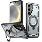 For Samsung Galaxy S24 5G PC Hybrid TPU Armor MagSafe Holder Phone Case(Grey) - 1