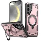 For Samsung Galaxy S24 5G PC Hybrid TPU Armor MagSafe Ring Holder Phone Case(Rose Gold) - 1