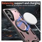 For Samsung Galaxy S24 5G PC Hybrid TPU Armor MagSafe Ring Holder Phone Case(Rose Gold) - 3