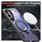 For Samsung Galaxy S24 5G PC Hybrid TPU Armor MagSafe Holder Phone Case(Purple) - 3