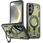 For Samsung Galaxy S24+ 5G PC Hybrid TPU Armor MagSafe Holder Phone Case(Olive Green) - 1