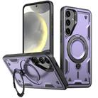 For Samsung Galaxy S24+ 5G PC Hybrid TPU Armor MagSafe Holder Phone Case(Purple) - 1