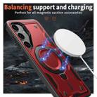 For Samsung Galaxy S24 FE 5G PC Hybrid TPU Armor MagSafe Holder Phone Case(Red) - 3