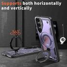 For Samsung Galaxy S24 FE 5G PC Hybrid TPU Armor MagSafe Ring Holder Phone Case(Purple) - 2