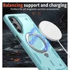 For Samsung Galaxy S24 FE 5G PC Hybrid TPU Armor MagSafe Ring Holder Phone Case(Light Blue) - 3