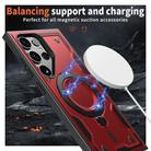 For Samsung Galaxy S23 Ultra 5G PC Hybrid TPU Armor MagSafe Holder Phone Case(Red) - 3